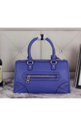 High Quality Imitation Prada Pebble Grainy Calf Shoulder Tote Bag BL0639 Blue VS05729