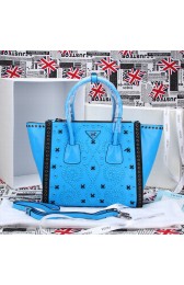 High Quality Imitation Prada Saffiano Calfskin Leather Tote Bag 2619E in Blue LSS VS00597