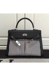 High Quality Replica Hermes Kelly Lakis 32 Tote Bag Black HB1112 VS00961