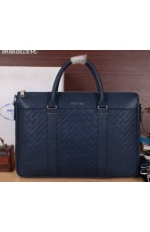 High Quality Replica PRADA Calfskin Leather Business Briefcase P66231 Blue VS09049