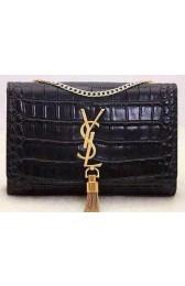 High Quality Replica Yves Saint Laurent Monogramme Croco Leather Cross-body Bag Y32218 Black VS01670