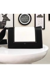 Hot Fake Celine Medium Smooth Calfskin Frame Shoulder Bag White and Black C130402 VS07671