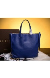 Hot Fake Gucci Shopper Bag Calfskin Leather 392213 Blue VS08095