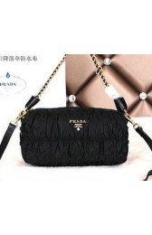 Hot Fake Prada BN3013 Gaufre Nylon Fabric Shoulder Bags Black VS00983