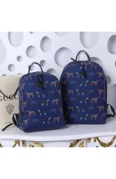 Hot Knockoff Gucci Horse Print Backpack 353476 Blue VS00963