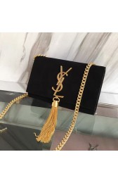 Hot Knockoff Yves Saint Laurent Black Suede Monogram Tassel Bag Y221240 VS05046
