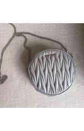 Hot Miu Miu Matelasse Nappa Leather Round Little Bag Grey 5BH031 VS09648