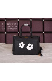 Hot Prada Original Grainy Leather Tote Bag BN8093 Black VS02463