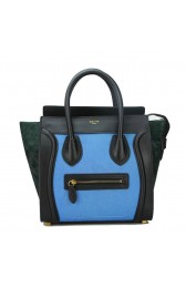 Imitation AAA Celine Luggage Micro Bag Horsehair CL88023 SkyBlue&Black VS00676