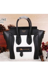 Imitation AAA Celine Luggage Nano Bag Ferrari Leather CL3308S Black&White VS08941