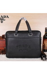 Imitation AAA Prada Original Leather Briefcase P80241 Black VS07588