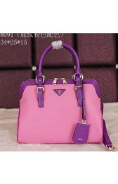 Imitation AAA Prada Smooth Leather Top Handle Bag BL8091 Pink VS06018