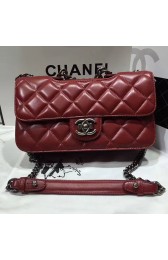 Imitation Best Chanel Red Quilted Calfskin Perfect Edge Bag Silver A14041 VS01256