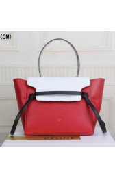 Imitation Celine Belt Bag Original Leather C33681T White&Red VS01804