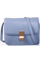 Imitation Celine Classic Box Small Flap Bag Smooth Leather C88007C SkyBlue VS02881