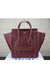 Imitation Celine Luggage Mini Tote Bag Original Leather CT3308 Burgundy VS01512