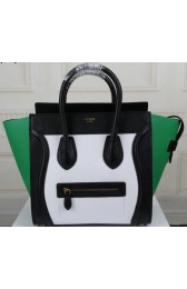 Imitation Celine Luggage Mini Tote Bag Original Leather CTS3308 White&Black&Green VS00907