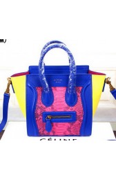 Imitation Celine Luggage Nano Bag Snake Leather CT3308S Rose&Blue&Yellow VS01668