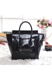 Imitation Celine Micro Luggage 3307 in Black Patent Leather VS02135