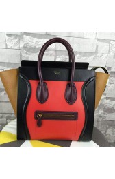 Imitation Celine Micro Luggage Tote Bag Original Leather C164173 Red&Black&Brown VS01171