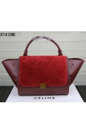 Imitation Celine Trapeze Bag Suede Leather C3342 Burgundy&Maroon VS08147
