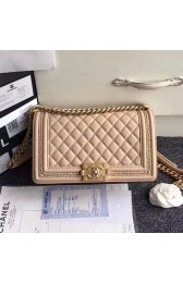 Imitation Chanel Lambskin Medium Boy Bag A67086 Beige 2017 VS02723