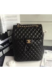 Imitation Chanel Urban Spirit Quilted Lambskin Large Backpack Black Gold Hardware 170301 VS05666