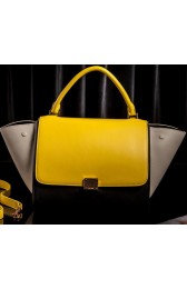 Imitation Cheap Celine Trapeze Bag Original Leather CT3342 Yellow&Black&OffWhite VS03063