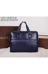 Imitation Cheap Gucci Smooth Leather Business Briefcase 18635 Blue VS00798