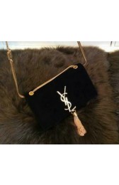 Imitation Cheap YSL Monogramme Cross-body Shoulder Bag Suede Leather 311218 Black VS06635