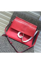 Imitation Chloe Faye Calfskin and Snake Shoulder Bag Red 181020 VS01871
