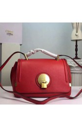 Imitation Chloe Indy Medium Leather Camera Shoulder Bag Red 207150 VS01371