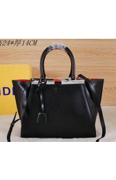 Imitation Fendi 3Jours Tote Bag Calfskin Leather F2358 Black VS05245