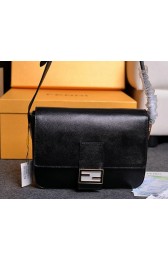 Imitation Fendi Baguette Bag in Grainy Leather 3358 Black VS05420