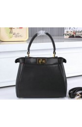 Imitation Fendi mini Peekaboo Bag Calfskin Leather FD8838 Black VS00455