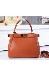Imitation Fendi mini Peekaboo Bag Calfskin Leather FD8838 Wheat VS02902