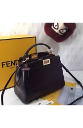 Imitation Fendi Mini Peekaboo Bag in Black Nappa Leather FD07122 VS05350