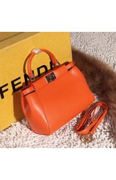 Imitation Fendi Peekaboo Bag Smooth Leather FD6035 Orange VS08629