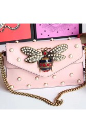 Imitation Gucci Broadway Leather Clutch Light Pink 453778 VS02845
