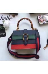 Imitation Gucci Dionysus Leather Top Handle Bag Blue/Green/Red 448075 VS05346