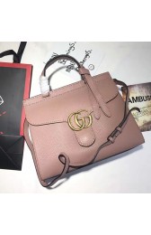Imitation Gucci GG Marmont Leather Top Handle Bag Antique Rose 421890 VS01923