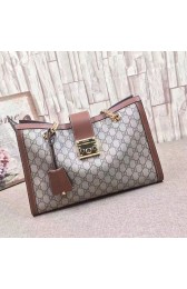 Imitation Gucci Padlock GG Supreme Canvas Shoulder Bag Brown 479197 VS04316