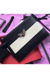 Imitation Gucci Queen Margaret Leather Clutch Bag Black and White 476007 VS04364