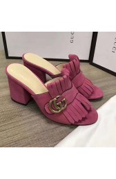 Imitation Gucci Suede Mid-heel Slide Rose 453495 VS03927