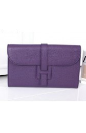 Imitation Hermes Jige Clutch Bag Calfskin Leather HQ864 Purple VS03825