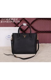 Imitation High Quality Prada Original Grainy Calf Leather Tote Bag BN2537 Black VS06833