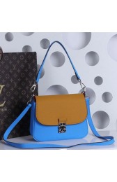 Imitation Louis Vuitton Calfskin Leather EDEN Bag M41529 SkyBlue&Wheat VS02994