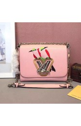 Imitation Louis Vuitton Epi Leather Early Bird Twist MM M41865 Pink VS04918