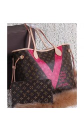 Imitation Louis Vuitton MONOGRAM V NEVERFULL MM M41602 Rose VS05929