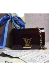 Imitation Louis Vuitton Patent Calfskin Chain Louise MM M94268 Purple VS09264